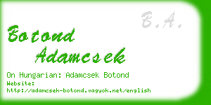 botond adamcsek business card